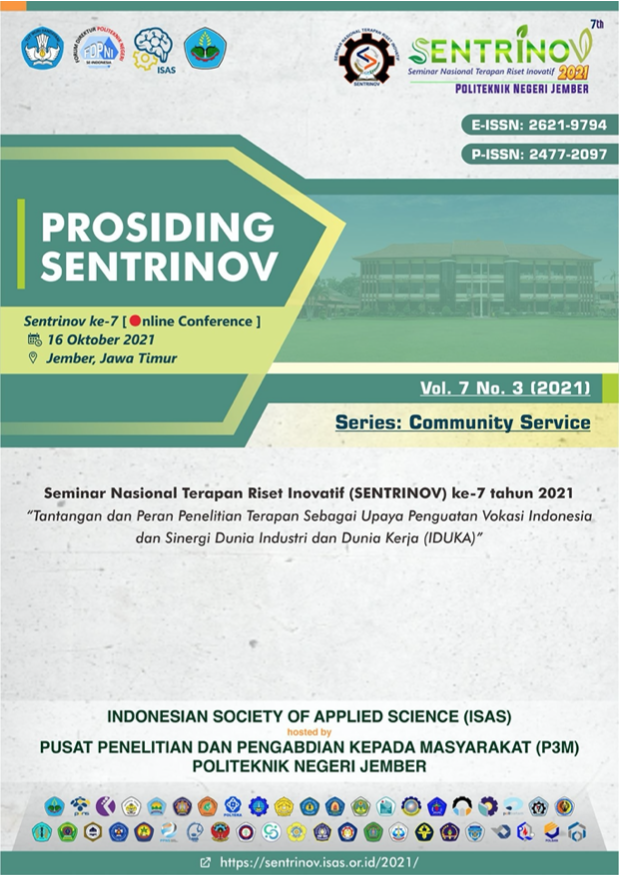 					View Vol. 7 No. 3 (2021): Prosiding Sentrinov 2021 - Community Service
				